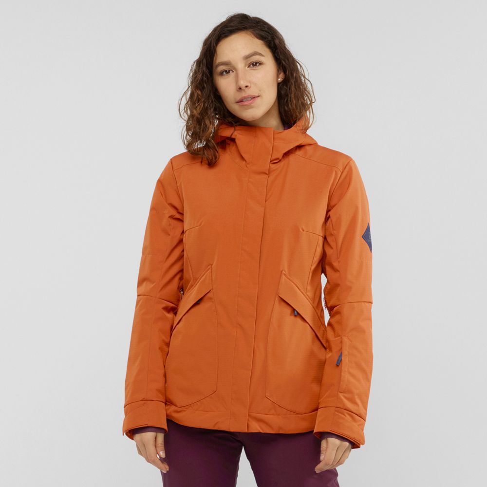 SALOMON SNOW REBEL Philippines - Women's Ski Jackets - Orange | 168239-BYW